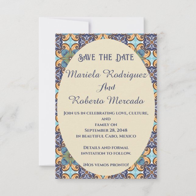 Elegante tarjeta de agradecimiento a Boda mexicano (Anverso)