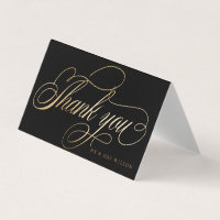 Elegante tarjeta de agradecimiento a la caligrafía