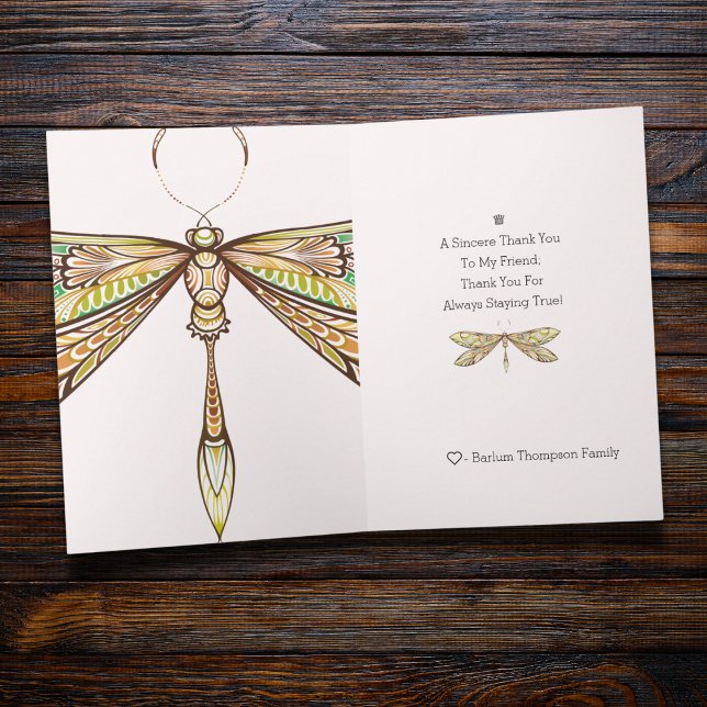 Elegante Tarjeta De Agradecimiento A La Dragonera ( Gratitude in Flight: A Heartfelt Thank You, Elegantly Delivered.)