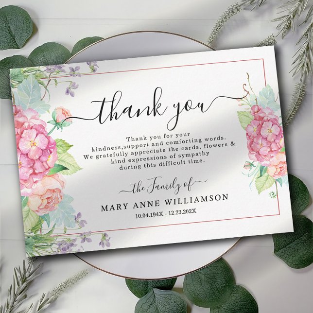 Elegante tarjeta de agradecimiento a las flores de (Subido por el creador)