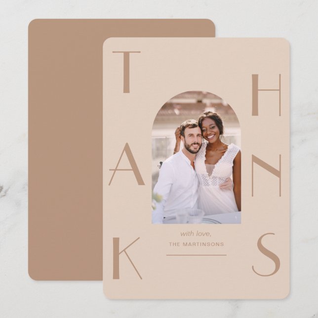 Elegante Tarjeta de agradecimiento al Boda de foto (Anverso / Reverso)