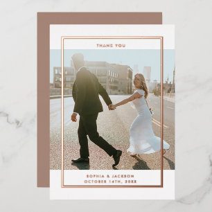 Elegante tarjeta de agradecimiento al Rosa de foto