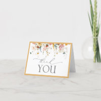 Elegante Tarjeta De Agradecimiento Amarillo