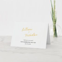 Elegante tarjeta de agradecimiento Boda moderno