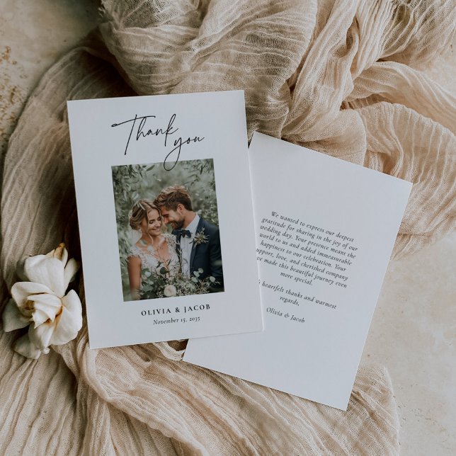 Elegante tarjeta de agradecimiento Boda moderno (Subido por el creador)