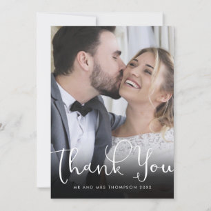 Elegante Tarjeta de Agradecimiento Bodas Foto Dora