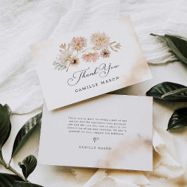 Elegante tarjeta de agradecimiento botánico del Bo