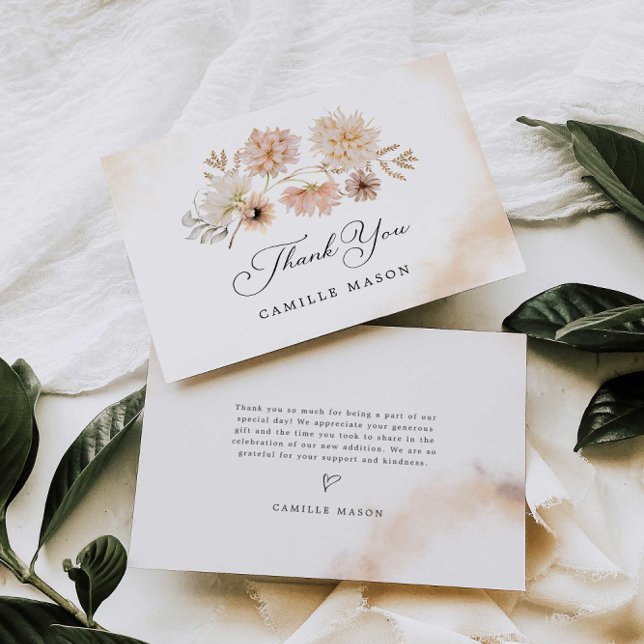 Elegante tarjeta de agradecimiento botánico del Bo (Subido por el creador)