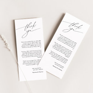 Elegante tarjeta de agradecimiento con caligrafía
