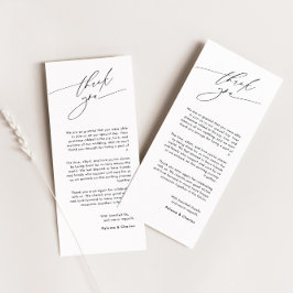 Elegante tarjeta de agradecimiento con caligrafía