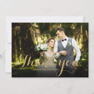Elegante tarjeta de agradecimiento con fotografía 