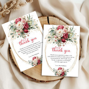 Elegante tarjeta de agradecimiento de baby shower 