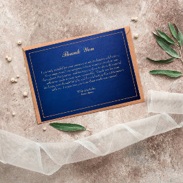 Elegante tarjeta de agradecimiento de Blue & Gold