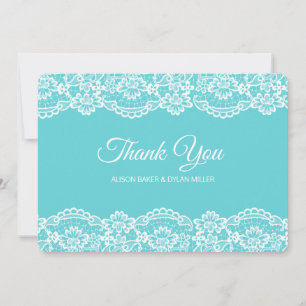 Elegante Tarjeta de agradecimiento de Blue Lace
