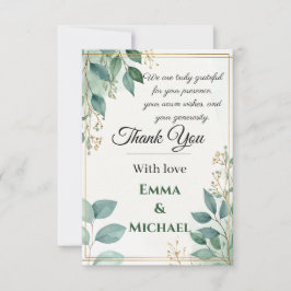 Elegante Tarjeta de agradecimiento de boda