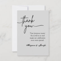 Elegante Tarjeta de agradecimiento de boda