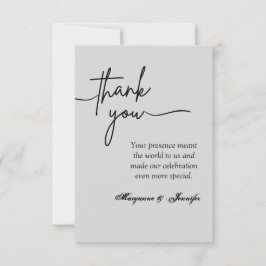 Elegante Tarjeta de agradecimiento de boda