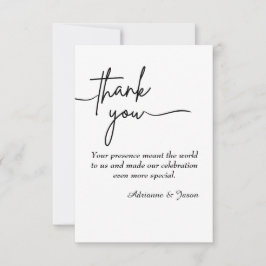 Elegante Tarjeta de agradecimiento de boda