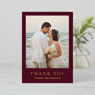 Elegante tarjeta de agradecimiento de boda clásico