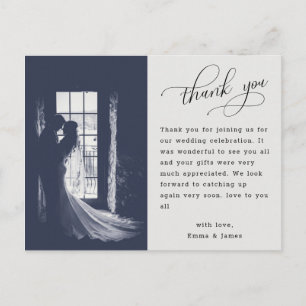 Elegante Tarjeta de Agradecimiento de Boda con Cal
