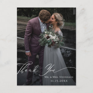 Elegante Tarjeta de Agradecimiento de Boda con Cal