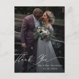 Elegante Tarjeta de Agradecimiento de Boda con Cal