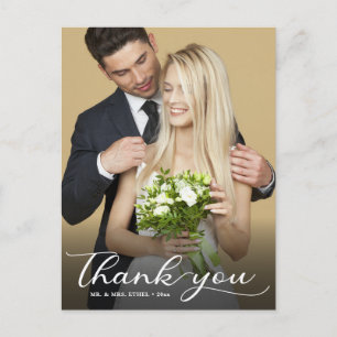 Elegante Tarjeta de Agradecimiento de Boda con Cal
