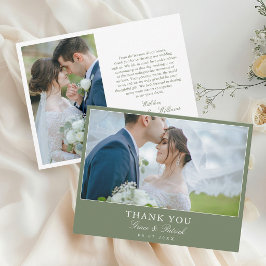 Elegante Tarjeta de Agradecimiento de Boda con Cal