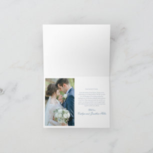 Elegante Tarjeta de Agradecimiento de Boda con Cal