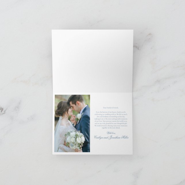 Elegante Tarjeta de Agradecimiento de Boda con Cal (Interior)
