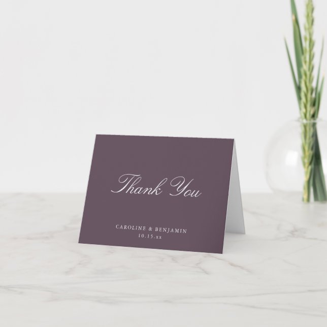 Elegante Tarjeta de Agradecimiento de Boda con Esc (Anverso)