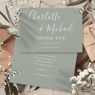 Elegante Tarjeta de Agradecimiento de Boda con Fir
