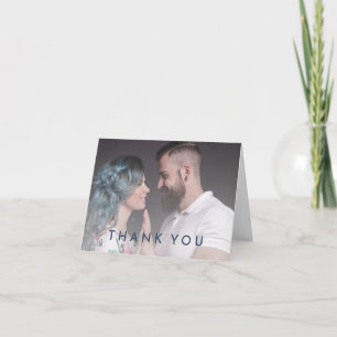Elegante Tarjeta de Agradecimiento de Boda con Fot