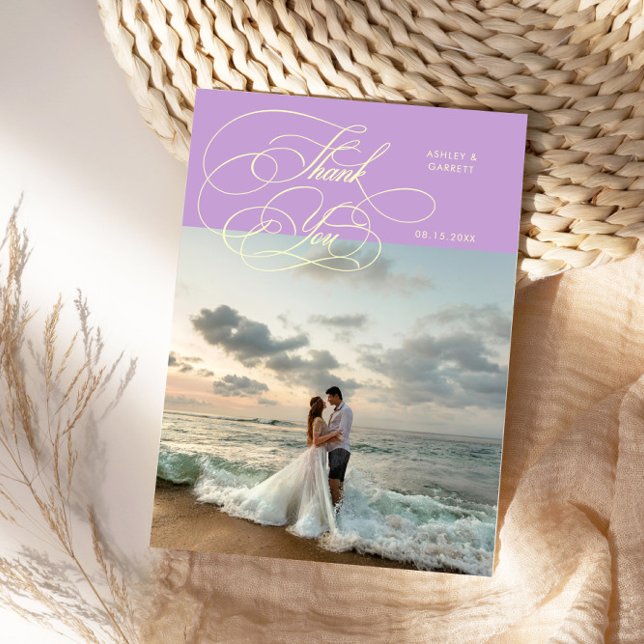 Elegante tarjeta de agradecimiento de boda con fot (Subido por el creador)
