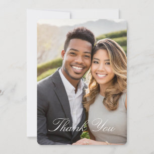 Elegante Tarjeta de Agradecimiento de Boda con Fot