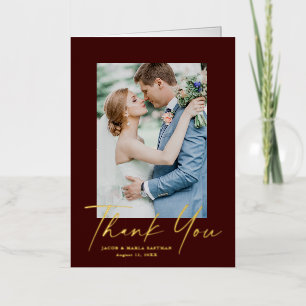 Elegante Tarjeta de Agradecimiento de Boda con Fot