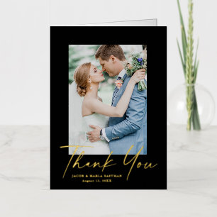 Elegante Tarjeta de Agradecimiento de Boda con Fot