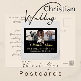 Elegante Tarjeta de Agradecimiento de Boda con Hoj