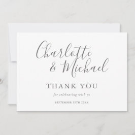 Elegante Tarjeta de Agradecimiento de Boda con Let