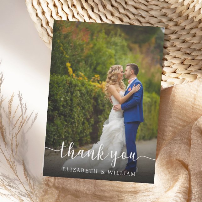 Elegante Tarjeta de Agradecimiento de Boda con Let (Subido por el creador)