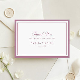 Elegante Tarjeta de Agradecimiento de Boda con Mar