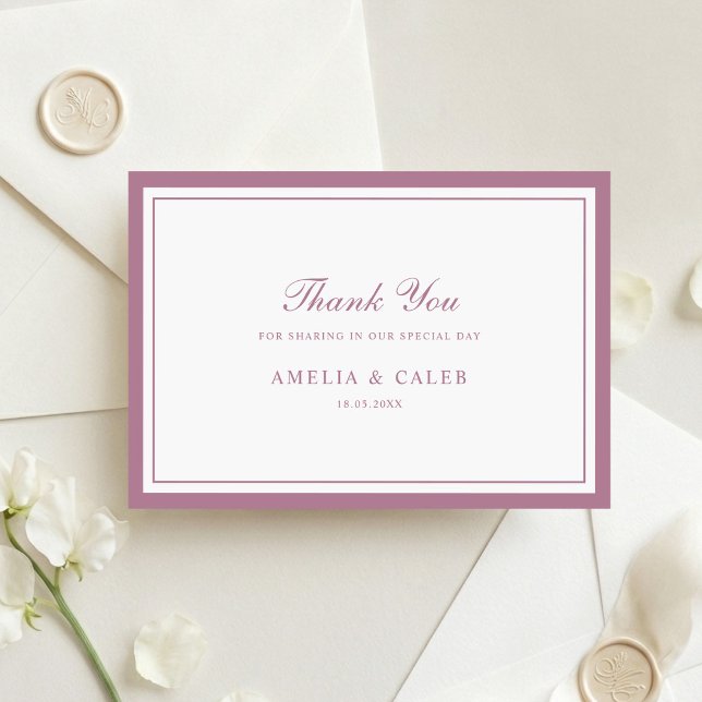 Elegante Tarjeta de Agradecimiento de Boda con Mar (Subido por el creador)