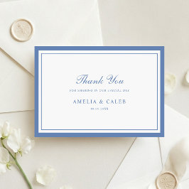 Elegante Tarjeta de Agradecimiento de Boda con Mar