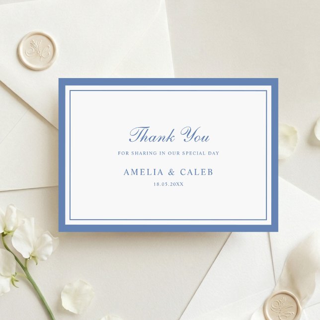 Elegante Tarjeta de Agradecimiento de Boda con Mar (Subido por el creador)