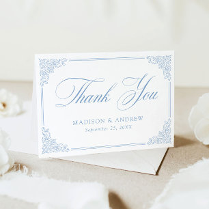 Elegante Tarjeta de Agradecimiento de Boda con Mar