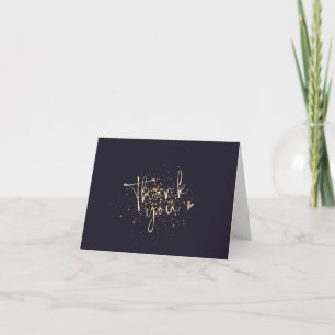Elegante tarjeta de agradecimiento de boda con men