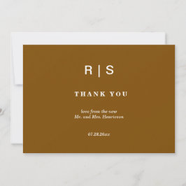 Elegante Tarjeta de Agradecimiento de Boda con Mon