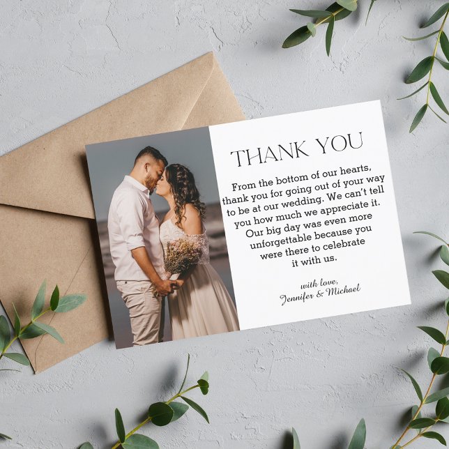 Elegante Tarjeta de agradecimiento de boda con tip (Subido por el creador)