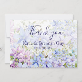 Elegante tarjeta de agradecimiento de boda de colo