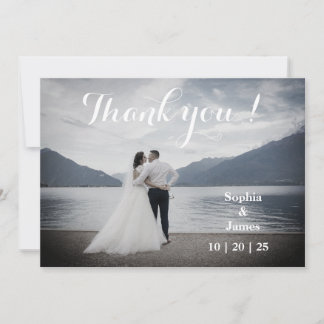 Elegante tarjeta de agradecimiento de Boda de dobl
